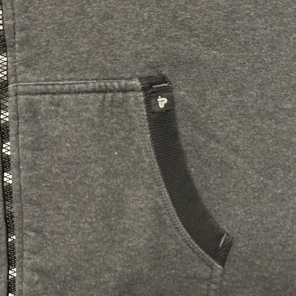 Pact Organic Full Zip Hoodie Sweatshirt Gray Black Women Medium‎ Athleisure Gym - Picture 4 of 5